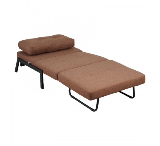 Πολυθρόνα-κρεβάτι Fancy ύφασμα σε απόχρωση καφέ με μαύρο πόδι 95x98x70εκ Υλικό: FABRIC - FOAM - METAL FRAME - METAL LEGS 024-000053
