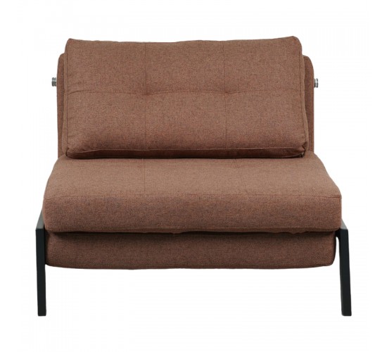 Πολυθρόνα-κρεβάτι Fancy ύφασμα σε απόχρωση καφέ με μαύρο πόδι 95x98x70εκ Υλικό: FABRIC - FOAM - METAL FRAME - METAL LEGS 024-000053