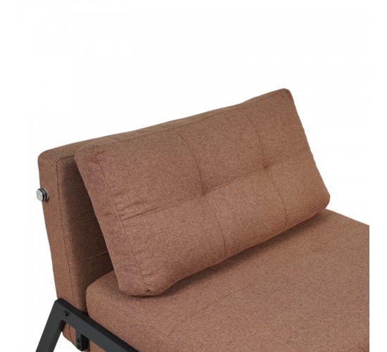 Πολυθρόνα-κρεβάτι Fancy ύφασμα σε απόχρωση καφέ με μαύρο πόδι 95x98x70εκ Υλικό: FABRIC - FOAM - METAL FRAME - METAL LEGS 024-000053