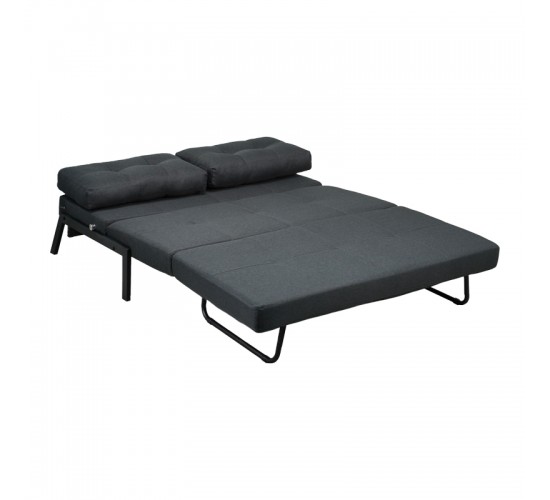 Καναπές 2θέσιος-κρεβάτι Fancy ύφασμα σε ανθρακί απόχρωση με μαύρο πόδι 150x92x77εκ Υλικό: FABRIC - FOAM - METAL FRAME - METAL LEGS 024-000054