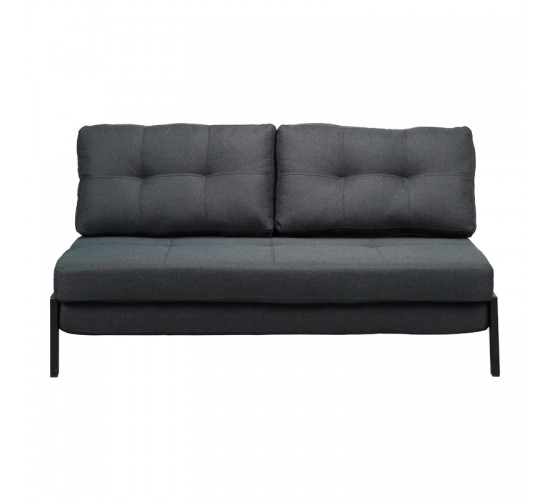 Καναπές 2θέσιος-κρεβάτι Fancy ύφασμα σε ανθρακί απόχρωση με μαύρο πόδι 150x92x77εκ Υλικό: FABRIC - FOAM - METAL FRAME - METAL LEGS 024-000054