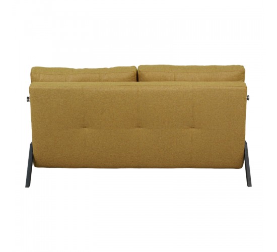 Καναπές 2θέσιος-κρεβάτι Fancy ύφασμα σε κίτρινη απόχρωση με μαύρο πόδι 150x92x77εκ Υλικό: FABRIC - FOAM - METAL FRAME - METAL LEGS 024-000055