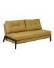 Καναπές 2θέσιος-κρεβάτι Fancy ύφασμα σε κίτρινη απόχρωση με μαύρο πόδι 150x92x77εκ Υλικό: FABRIC - FOAM - METAL FRAME - METAL LEGS 024-000055