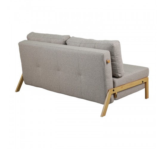 Καναπές 2θέσιος-κρεβάτι Fancy ύφασμα σε μπεζ απόχρωση με φυσικό πόδι 150x92x77εκ Υλικό: FABRIC - FOAM - METAL FRAME - METAL LEGS 024-000056