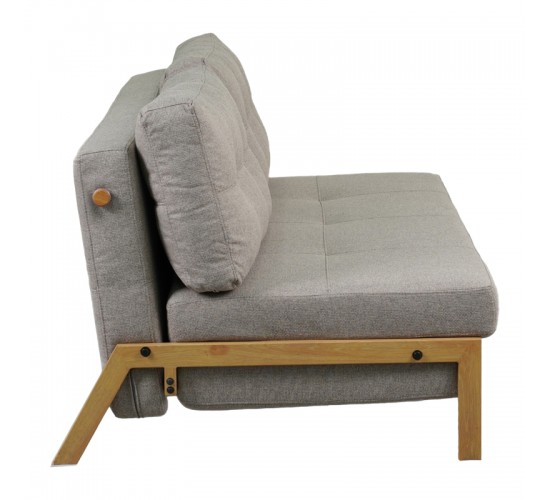 Καναπές 2θέσιος-κρεβάτι Fancy ύφασμα σε μπεζ απόχρωση με φυσικό πόδι 150x92x77εκ Υλικό: FABRIC - FOAM - METAL FRAME - METAL LEGS 024-000056