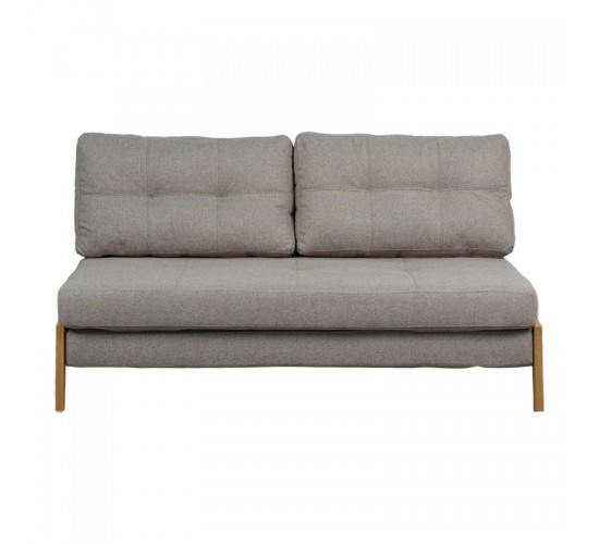 Καναπές 2θέσιος-κρεβάτι Fancy ύφασμα σε μπεζ απόχρωση με φυσικό πόδι 150x92x77εκ Υλικό: FABRIC - FOAM - METAL FRAME - METAL LEGS 024-000056