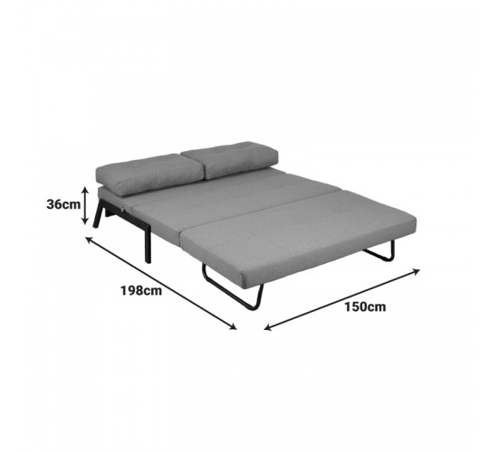 Καναπές 2θέσιος-κρεβάτι Fancy ύφασμα σε μπεζ απόχρωση με φυσικό πόδι 150x92x77εκ Υλικό: FABRIC - FOAM - METAL FRAME - METAL LEGS 024-000056