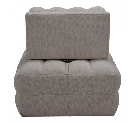 Πολυθρόνα-κρεβάτι Jelica γκρι-μπεζ ύφασμα 88x110x86εκ Υλικό: FOAM - METAL FRAME - METAL LEGS - SPONGE - POLIFIBER FABRIC - PLYWOOD 024-000057