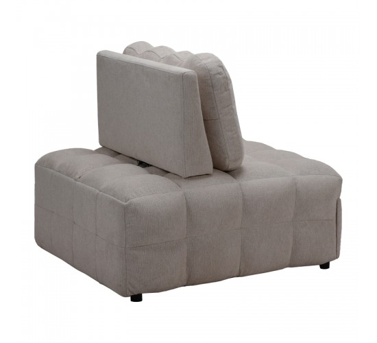 Πολυθρόνα-κρεβάτι Jelica γκρι-μπεζ ύφασμα 88x110x86εκ Υλικό: FOAM - METAL FRAME - METAL LEGS - SPONGE - POLIFIBER FABRIC - PLYWOOD 024-000057