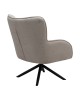 Πολυθρόνα Fremilia περιστρεφόμενη γκρι-μπεζ ύφασμα με μαύρη μεταλλική βάση 75x80x94εκ Υλικό: PLYWOOD BOARD - SONGE - METAL FRAME - FABRIC 024-000059