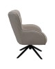 Πολυθρόνα Fremilia περιστρεφόμενη γκρι-μπεζ ύφασμα με μαύρη μεταλλική βάση 75x80x94εκ Υλικό: PLYWOOD BOARD - SONGE - METAL FRAME - FABRIC 024-000059