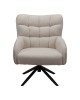 Πολυθρόνα Fremilia περιστρεφόμενη γκρι-μπεζ ύφασμα με μαύρη μεταλλική βάση 75x80x94εκ Υλικό: PLYWOOD BOARD - SONGE - METAL FRAME - FABRIC 024-000059