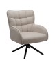 Πολυθρόνα Fremilia περιστρεφόμενη γκρι-μπεζ ύφασμα με μαύρη μεταλλική βάση 75x80x94εκ Υλικό: PLYWOOD BOARD - SONGE - METAL FRAME - FABRIC 024-000059