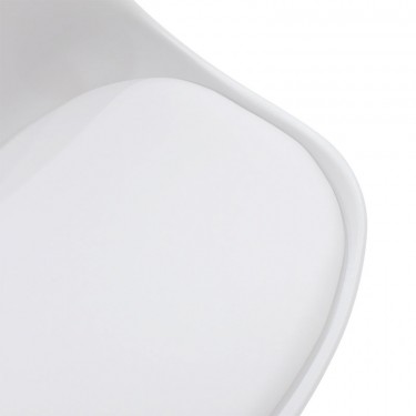 Καρέκλα Gaston PP-PU λευκό-φυσικό πόδι 43x51x75εκ Υλικό: PP 2800g/m³   - PU - BEECH WOOD 029-000048