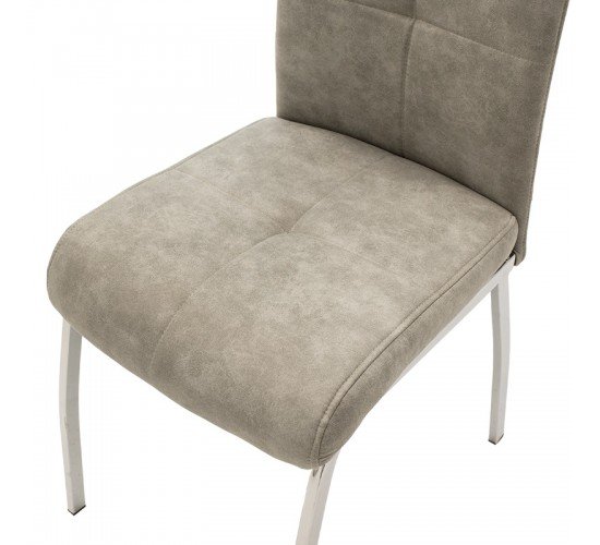 Καρέκλα Ariadne PU γκρι-πόδι χρωμίου Υλικό: METAL - PU 029-000072