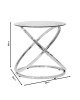 Βοηθητικό τραπέζι Sabin μέταλλο-γυαλί 5mm Φ50x50εκ Υλικό: METAL - TEMPERED GLASS 5mm 029-000105