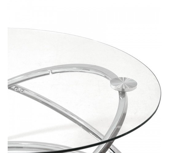 Τραπέζι σαλονιού Sabin μέταλλο-γυαλί 8mm Φ80x43εκ Υλικό: METAL-TEMPERED GLASS 8mm 029-000106