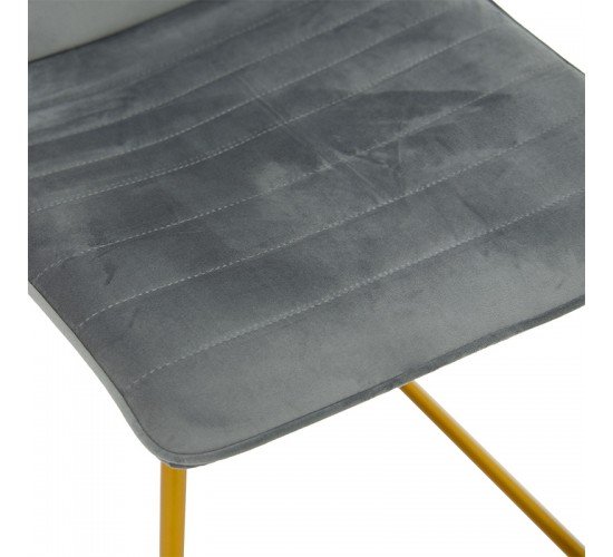 Καρέκλα Amalia βελούδο γκρι-χρυσό πόδι Υλικό: METAL - VELVET 029-000134