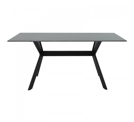 Τραπέζι Olivet sintered stone μαύρο μαρμάρου-μαύρο 180x90x75εκ Υλικό: 12mm sintered stone - METAL 029-000142 Τραπέζι Olivet sintered stone μαύρο μαρμάρου-μαύρο 180x90x75εκ Υλικό: 12mm sintered stone - METAL 029-000142