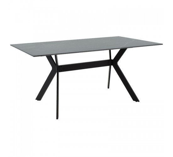 Τραπέζι Olivet sintered stone μαύρο μαρμάρου-μαύρο 180x90x75εκ Υλικό: 12mm sintered stone - METAL 029-000142 Τραπέζι Olivet sintered stone μαύρο μαρμάρου-μαύρο 180x90x75εκ Υλικό: 12mm sintered stone - METAL 029-000142