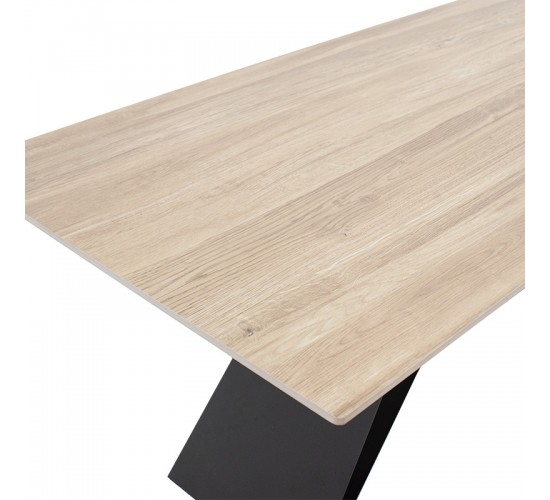 Τραπέζι Sabrina sintered stone sonoma-μαύρο 180x90x75εκ Υλικό: 12mm sintered stone - METAL 029-000143 Τραπέζι Sabrina sintered stone sonoma-μαύρο 180x90x75εκ Υλικό: 12mm sintered stone - METAL 029-000143