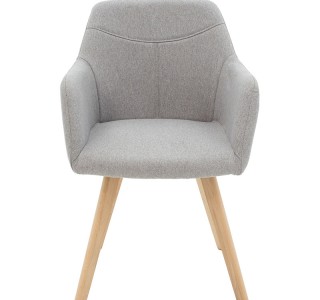 Πολυθρόνα Nasima ύφασμα γκρι-φυσικό 57x58x84εκ Υλικό: FABRIC -  SOLID WOOD 029-000146