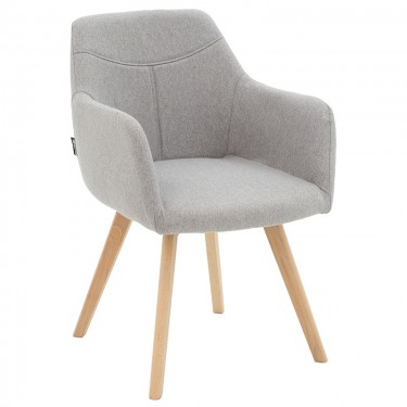 Πολυθρόνα Nasima ύφασμα γκρι-φυσικό 57x58x84εκ Υλικό: FABRIC -  SOLID WOOD 029-000146