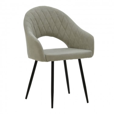 Πολυθρόνα Macie ύφασμα antique γκρι-μαύρο 58x50x85εκ Υλικό: FABRIC -  SOLID WOOD 029-000150