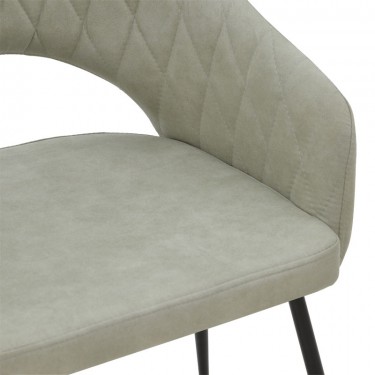 Πολυθρόνα Macie ύφασμα antique γκρι-μαύρο 58x50x85εκ Υλικό: FABRIC -  SOLID WOOD 029-000150