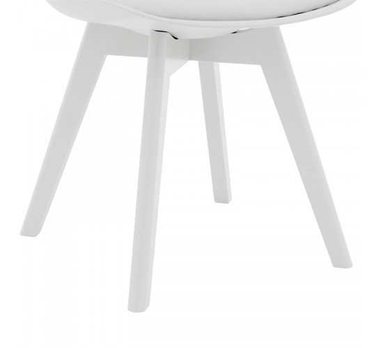 Καρέκλα Gaston PP-PU λευκό-πόδι ξύλο λευκό Υλικό: PP 2800g/m³   - PU - WOODEN LEG 029-000205