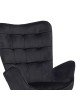 Πολυθρόνα με υποπόδιο Dorita βελούδο μαύρο-μαύρο πόδι 68.5x76x103εκ Υλικό: VELVET -  WOOD - METAL 029-000217