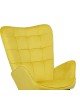 Πολυθρόνα με υποπόδιο Dorita βελούδο κίτρινο-μαύρο πόδι 68.5x76x103εκ Υλικό: VELVET -  WOOD - METAL 029-000219