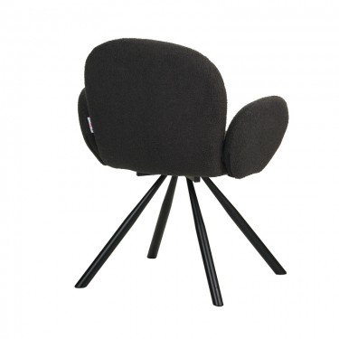 Πολυθρόνα Garzele Inart ανθρακί μπουκλέ ύφασμα-πόδι μαύρο μέταλλο 68x66x82.5εκ Υλικό: FABRIC - METAL 029-000250