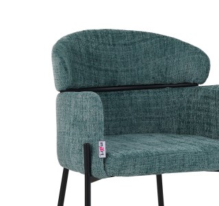 Πολυθρόνα Tolerse Inart πράσινο ύφασμα-πόδι μαύρο μέταλλο 58x57x80εκ Υλικό: FABRIC - METAL 029-000253