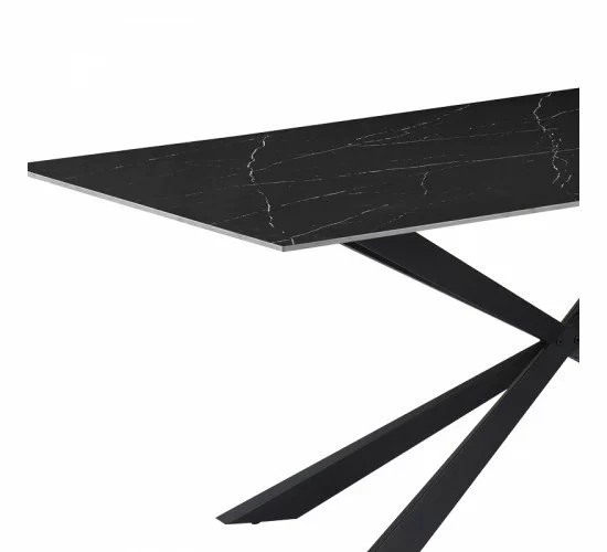 Τραπέζι Cozline Inart μαύρο μαρμάρου sintered stone-πόδι μαύρο μέταλλο 180x90x76εκ Υλικό: SINTERED STONE - METAL 029-000261 Τραπέζι Cozline Inart μαύρο μαρμάρου sintered stone-πόδι μαύρο μέταλλο 180x90x76εκ Υλικό: SINTERED STONE - METAL 029-000261