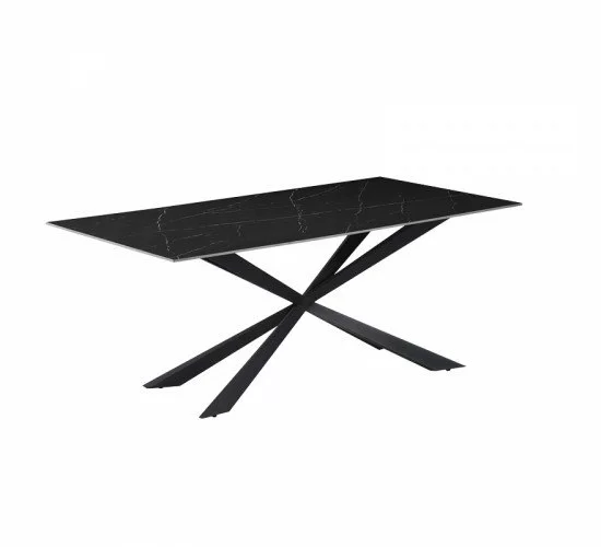 Τραπέζι Cozline Inart μαύρο μαρμάρου sintered stone-πόδι μαύρο μέταλλο 180x90x76εκ Υλικό: SINTERED STONE - METAL 029-000261 Τραπέζι Cozline Inart μαύρο μαρμάρου sintered stone-πόδι μαύρο μέταλλο 180x90x76εκ Υλικό: SINTERED STONE - METAL 029-000261