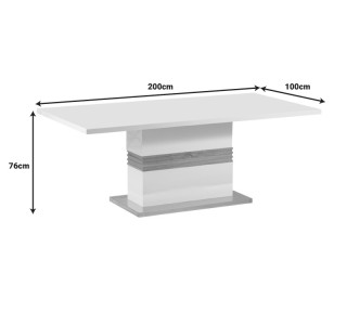 Τραπέζι Zoekrin Inart λευκό mdf 200x100x76εκ Υλικό: MDF - 3D PAPER 029-000263