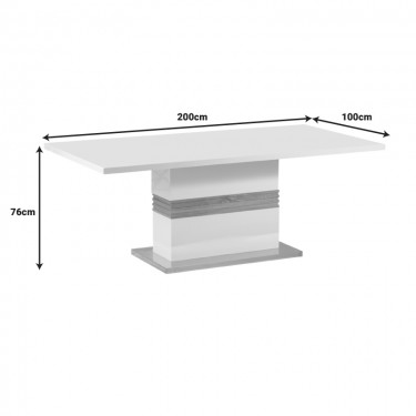 Τραπέζι Zoekrin Inart λευκό mdf 200x100x76εκ Υλικό: MDF - 3D PAPER 029-000263