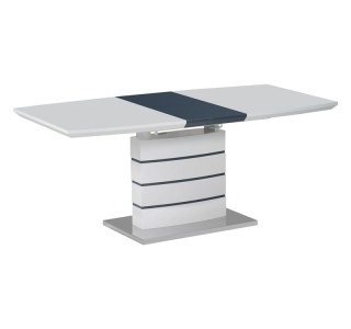 Τραπέζι επεκτεινόμενο Darsile Inart λευκό με γκρι-ανθρακί mdf 140-180x90x76εκ Υλικό: MDF - 3D PAPER 029-000264