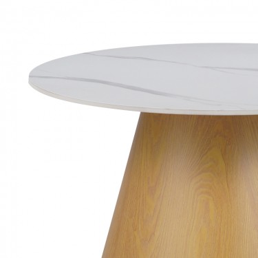 Τραπέζι σαλονιού Soleire Inart λευκό μαρμάρου sintered stone -μεταλλική βάση Φ70x41.5εκ Υλικό: SINTERED STONE 029-000265