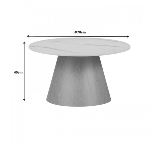 Τραπέζι σαλονιού Soleire Inart λευκό μαρμάρου sintered stone Φ70x40εκ Υλικό: SINTERED STONE 029-000265 Τραπέζι σαλονιού Soleire Inart λευκό μαρμάρου sintered stone Φ70x40εκ Υλικό: SINTERED STONE 029-000265