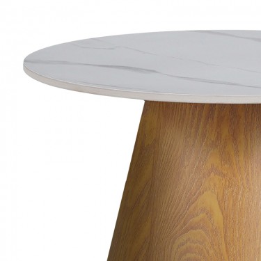 Βοηθητικό τραπέζι Soleire Inart λευκό μαρμάρου sintered stone-μεταλλική βάση Φ50x47.5εκ Υλικό: SINTERED STONE 029-000266