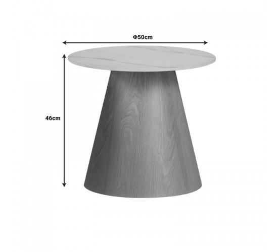 Βοηθητικό τραπέζι Soleire Inart λευκό μαρμάρου sintered stone Φ50x46εκ Υλικό: SINTERED STONE 029-000266 Βοηθητικό τραπέζι Soleire Inart λευκό μαρμάρου sintered stone Φ50x46εκ Υλικό: SINTERED STONE 029-000266