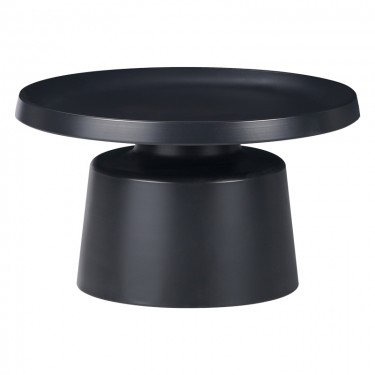 Τραπέζι σαλονιού Ginoze Inart μαύρο μέταλλο Φ70x40εκ Υλικό: METAL 029-000270