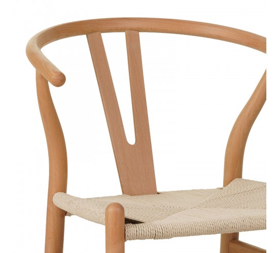 Καρέκλα Wishbone rubberwood-σχοινί σε φυσική απόχρωση 60x51x80εκ Υλικό: RUBERWOOD - ROPE PAPER 029-000285 Καρέκλα Wishbone rubberwood-σχοινί σε φυσική απόχρωση 60x51x80εκ Υλικό: RUBERWOOD - ROPE PAPER 029-000285