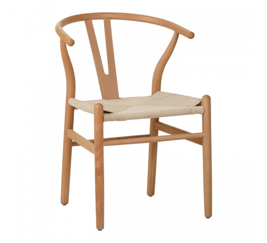 Καρέκλα Wishbone rubberwood-σχοινί σε φυσική απόχρωση 60x51x80εκ Υλικό: RUBERWOOD - ROPE PAPER 029-000285 Καρέκλα Wishbone rubberwood-σχοινί σε φυσική απόχρωση 60x51x80εκ Υλικό: RUBERWOOD - ROPE PAPER 029-000285