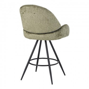 Σκαμπό μπαρ περιστρεφόμενο Morea μπουκλέ ύφασμα σε λαδί απόχρωση με μαύρα μεταλλικά πόδια 55x66x107.5εκ Υλικό: TEDDY FABRIC - METAL 029-000298