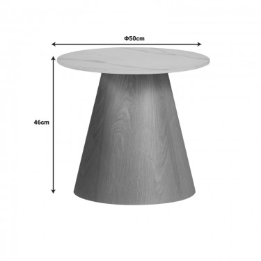 Τραπέζια σαλονιού Soleire Inart σετ 2τεμ λευκό μαρμάρου sintered stone Υλικό: SINTERED STONE 029-000313