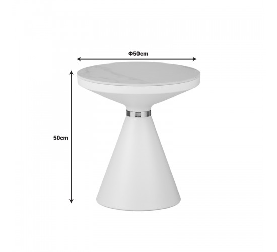 Βοηθητικά τραπέζια Coozlin Inart sintered stone σε απόχρωση λευκό μαρμάρου με λευκό-χρυσό μέταλλο Υλικό: METAL SINTERED STONE 029-000320 Βοηθητικά τραπέζια Coozlin Inart sintered stone σε απόχρωση λευκό μαρμάρου με λευκό-χρυσό μέταλλο Υλικό: METAL SINTERED STONE 029-000320