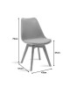 Καρέκλα Gaston PP-PU ανοιχτό γκρι απόχρωση- φυσικό πόδι 43x51x75εκ Υλικό: PP - PU - BEECH WOOD 029-000338